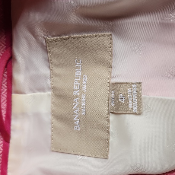 Banana Republic Pink Blazer Hacker Jacket - Size 4 petite - Picture 4 of 15